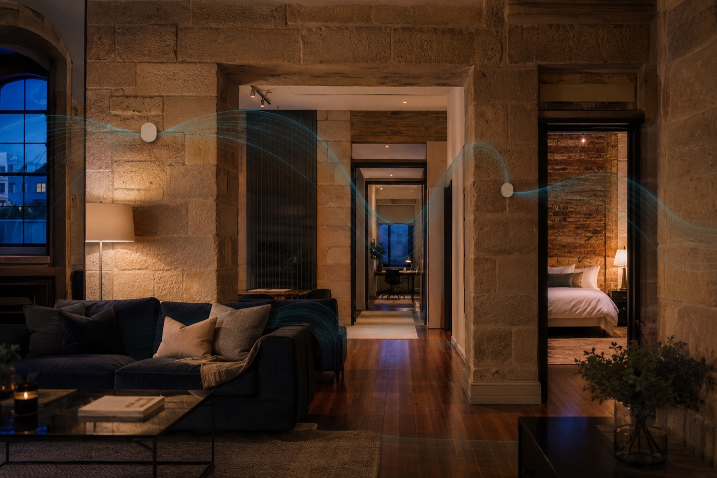 Wi-Fi coverage across a sandstone Salamanca apartment
